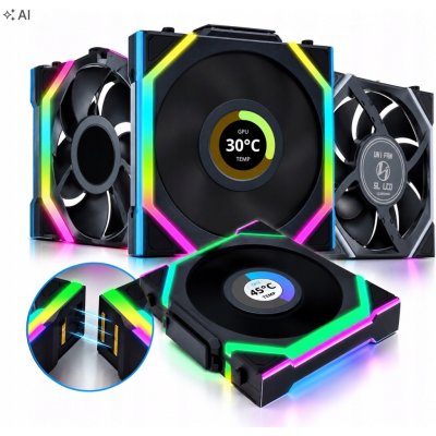 Lian Li UNI FAN SL Wireless LCD 120 Black 12RSLLCD1W1B – Hledejceny.cz