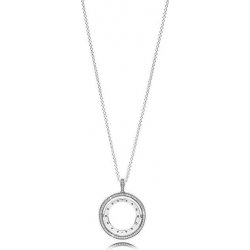 Pandora Luxusní stříbrný náhrdelník s oboustranným přívěskem 397410CZ-60  náhrdelník - Nejlepší Ceny.cz