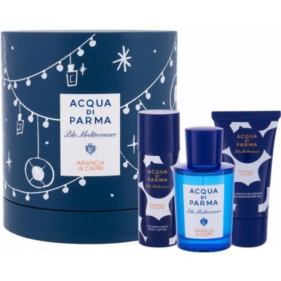 Acqua di Parma Blu Mediterraneo Arancia di Capri EDT 75 ml + sprchový gel 40 ml + tělové mléko 50 ml dárková sada – Zbozi.Blesk.cz