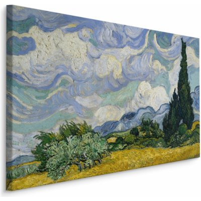 MyBestHome BOX Plátno Vincent Van Gogh "Pšeničné Pole S Cypřiši" Reprodukce Varianta: 40x30 – Zboží Mobilmania