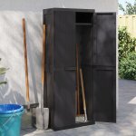 Omaxi Zahradní úložná skříň černá 65 x 37 x 165 cm PP 889074 – Zboží Dáma