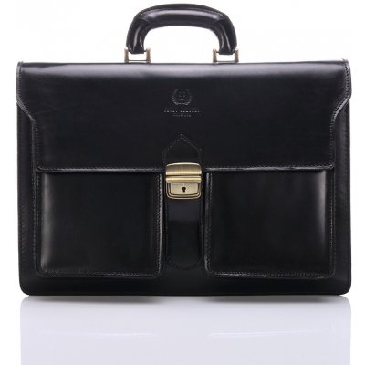 Paolo Peruzzi pánská italská kožená aktovka černá – Zboží Dáma