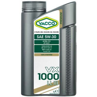 Motorový olej YACCO VX 1000 LL 5W-30, 1L
