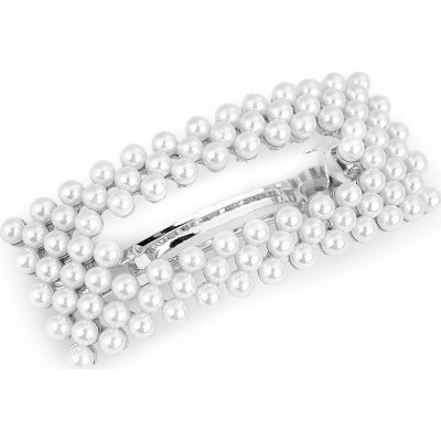 Francouzská spona do vlasů s perlami Varianta: 1 perlová, Balení: 12 ks – Zboží Mobilmania