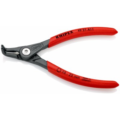 KNIPEX - Kleště precizní, na pojistné kroužky Ø 10-25mm - vnitřní, zahnuté - 130mm, velké opěrné plochy na hrotech (4921A11) – Hledejceny.cz