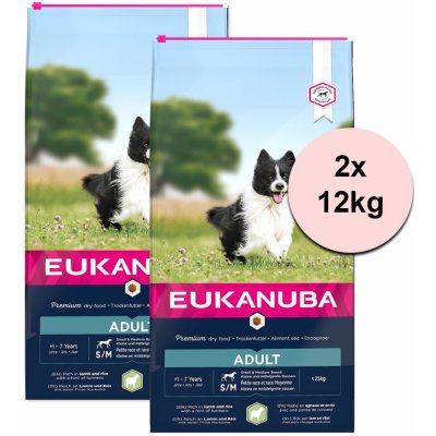 Eukanuba Adult Small & Medium Lamb & Rice 2 x 12 kg