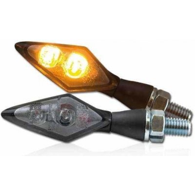LED blinkry Spark na motorku, tónované sklo, černé, M8 – Zboží Mobilmania