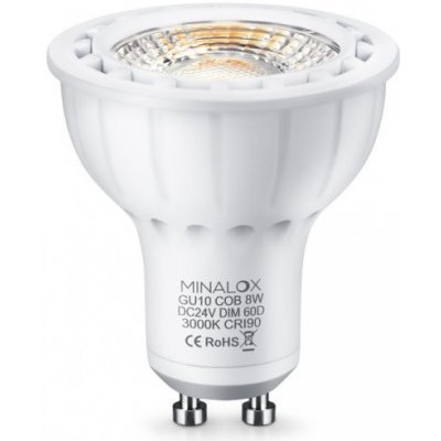 Stmívatelná LED žárovka Minalox GU10 8W 24V 60° 2700K MNLXLBGU10/8W/24/60/2700 – Hledejceny.cz