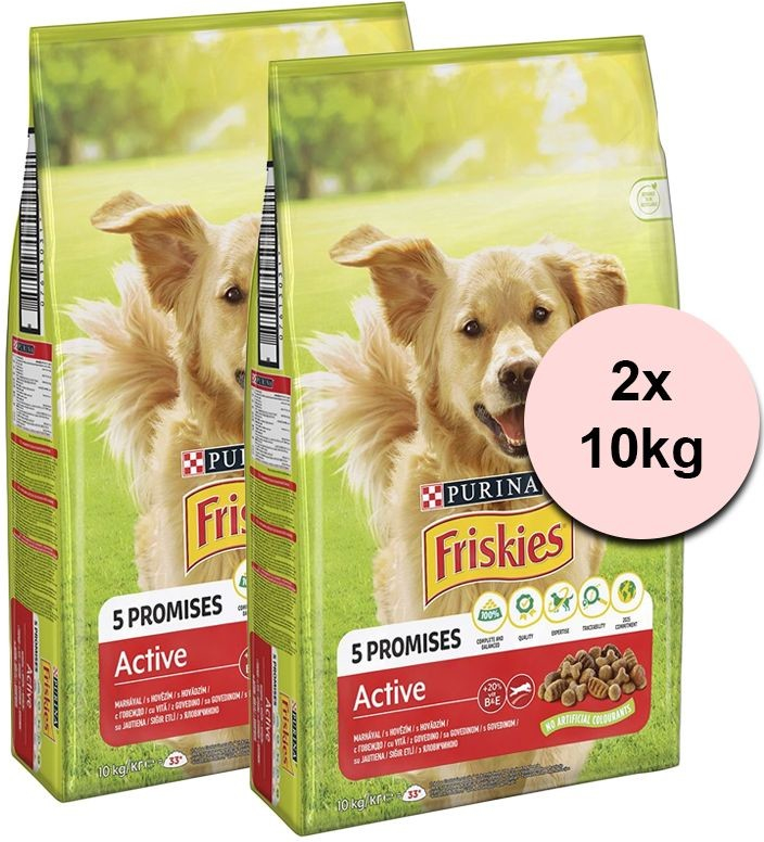 Purina Friskies VitaFit Active s hovězím 2 x 10 kg