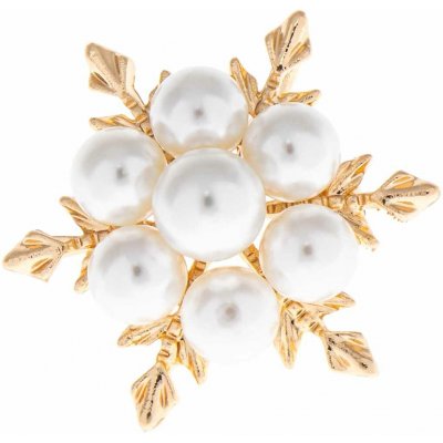 Biju Brož vločka pozlacená s perlami 9002098 – Zbozi.Blesk.cz