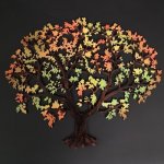 Amadea dřevěný strom v podzimních barvách barevná závěsná dekorace 345x29 cm – Zboží Dáma