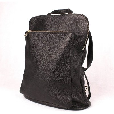 Kožený batoh/crossbody kabelka 7750 černá – Zboží Mobilmania