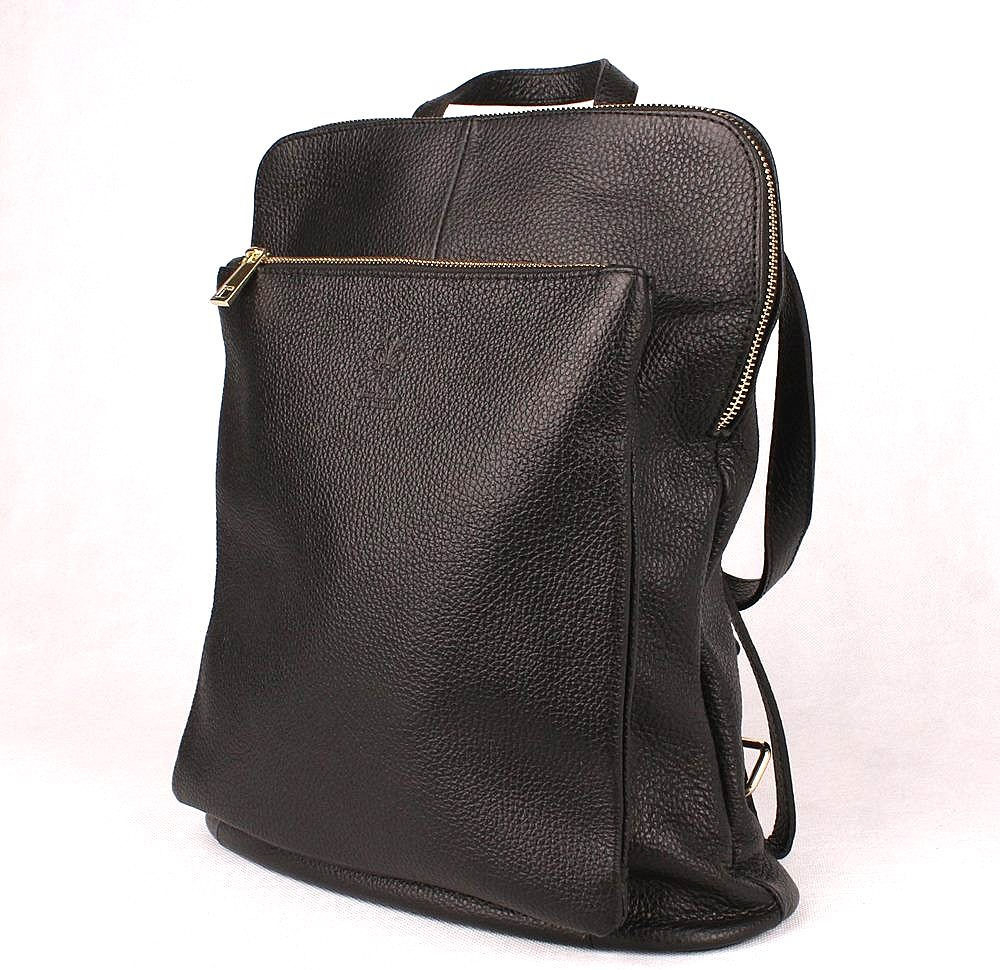 Kožený batoh/crossbody kabelka 7750 černá