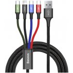 AMIO USB Kabel 4v1 černý, 2xUSB-C, 1x Lightning, 1xmicro 3,5A 1.2m | Zboží Auto