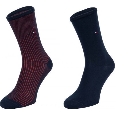 Tommy Hilfiger WOMEN SEASONAL TENCEL SOCK 2P RIB Tmavě modrá Červená – Zbozi.Blesk.cz