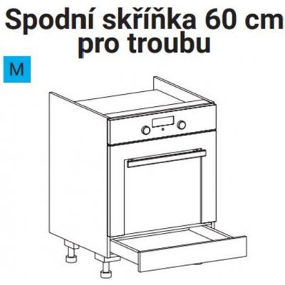 EBS MBAES60ERC1B skříňka spodní pro troubu bílá lesk, 60cm