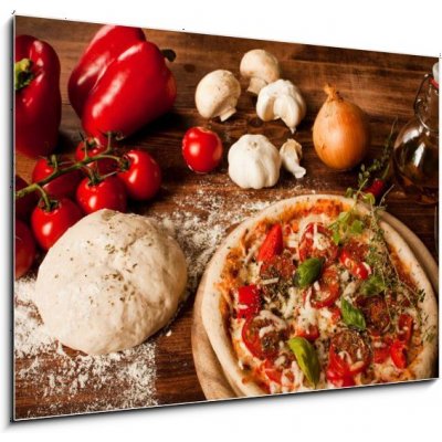 Obraz 1D - 100 x 70 cm - Pizza pizza vegetarián hlavní jídlo dne – Zboží Mobilmania