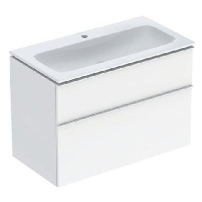 Geberit iCon - Skříňka s umyvadlem, 90x48x63 cm, 2 zásuvky, lesklá bílá 502.337.01.1