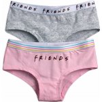 Dívčí kalhotky Friends balení 2 ks šedé a růžové – Zboží Dáma