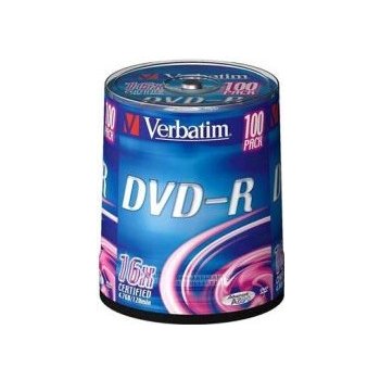 Verbatim DVD-R 4,7GB 16x, Advanced AZO, cakebox, 100ks (43549)