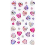 Galeria Papieru Samolepicí dekorační srdíčka - s kamínky, růžové, 35 ks – Zboží Dáma