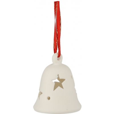 Pro-Tech shop Vánoční keramická figurka zvoneček s LED 8cm bílá 69579 – Hledejceny.cz