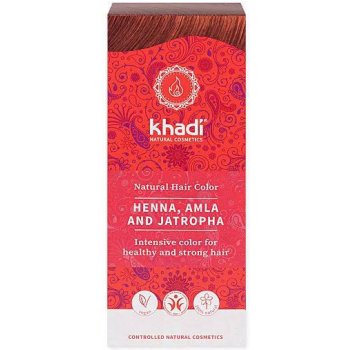Khadi rostlinná barva na vlasy Henna jantarově červená 100 g
