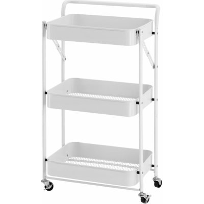 HomePRO GWI5887 Regál na kolečkách, skládací, 88x45x29,5cm, 150kg, bílý – Hledejceny.cz