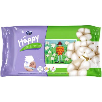 Happy vlhčené ubrousky Hedvábí + Bavlna 64 ks – Hledejceny.cz