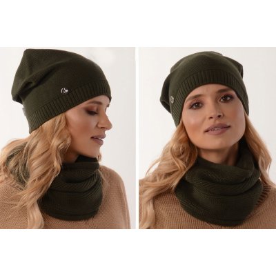 Fashionweek Moderni set čepice a šála pletený tunel ZIZI31/B1 khaki – Hledejceny.cz
