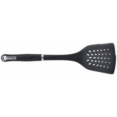 Kuchyňská nylonová špachtle Masterpro / vroubkovaný okraj / černá – Zboží Dáma