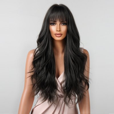 Olina dlouhá havraní černá paruka s ofinou – Hledejceny.cz