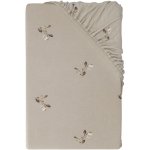 LIVARNO home Žerzejové napínací prostěradlo květiny béžové 140-160x200 – Zboží Dáma