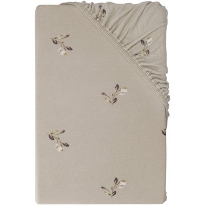 LIVARNO home Žerzejové napínací prostěradlo květiny béžové 140-160x200 – Zboží Dáma