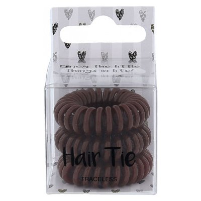 2K Hair Tie 3 ks spirálovité gumičky pro ženy Brown