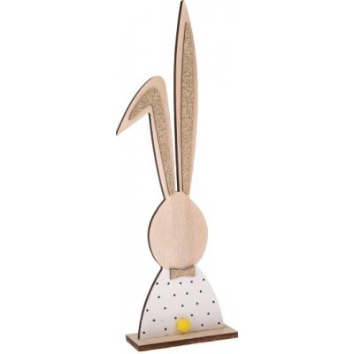Zajíček dřevěný se zlatým motýlkem 36 cm – Hledejceny.cz