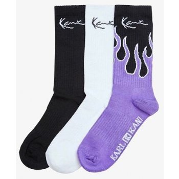 Karl Kani ponožky Signature 3-Pack Socks Black/Flames/White