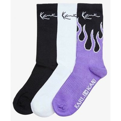 Karl Kani ponožky Signature 3-Pack Socks Black/Flames/White