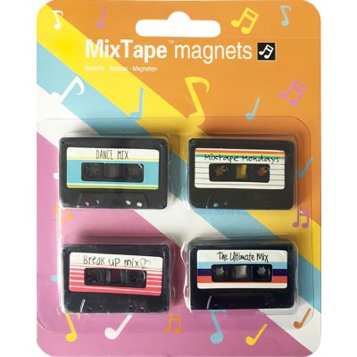 Sada 4 ks magnetů Retro audio MC kazety