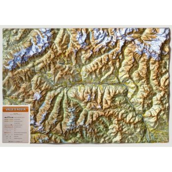 L.A.C. Valle d´Aosta - plastická mapa 78 x 58 cm Varianta: bez rámu, Provedení: plastická mapa