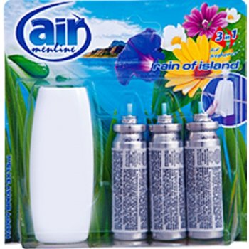 Air Menline Rain of Island Happy spray osvěžovač vzduchu komplet + náplně 3 x 15 ml