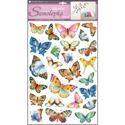 Anděl 10142 samolepící dekorace barevní motýli 53x29cm