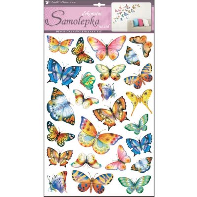 Anděl 10142 samolepící dekorace barevní motýli 53x29cm – Zboží Mobilmania