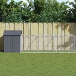 vidaXL Psí bouda s výběhem antracitová 117 x 1017 x 123 cm pozinkovaná ocel 9799.3189062 – Hledejceny.cz