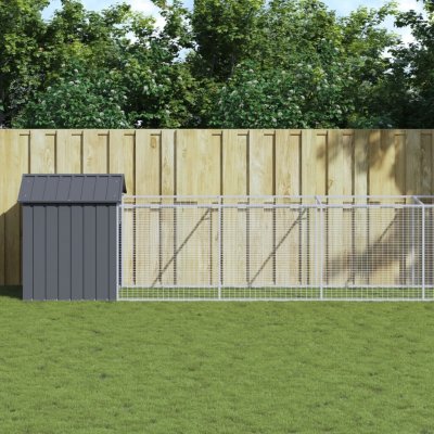 vidaXL Psí bouda s výběhem antracitová 117 x 1017 x 123 cm pozinkovaná ocel 9799.3189062 – Hledejceny.cz