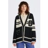 Dámský svetr a pulovr Gant svetr GANT VARSITY V-NECK CARDIGAN černá