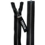 zip ČERNÝ SE STŘÍBRNÝMI ZOUBKY A OZDOBNÝM TAHÁČKEM "FASHION" – Hledejceny.cz