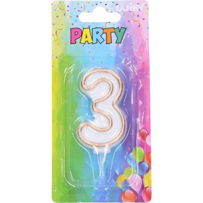 Wiky Dortová svíčka 3 zlatá – Zboží Dáma