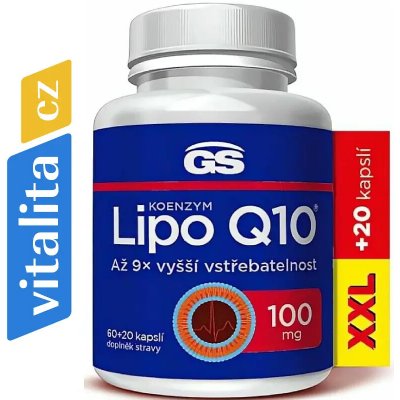 GS Koenzym Lipo Q10 100 mg XXL 60 + 20 kapslí – Hledejceny.cz