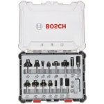 BOSCH Smíšená sada tvarových fréz s vřetenem Ø 6 mm, 15 ks 2607017471 – Sleviste.cz